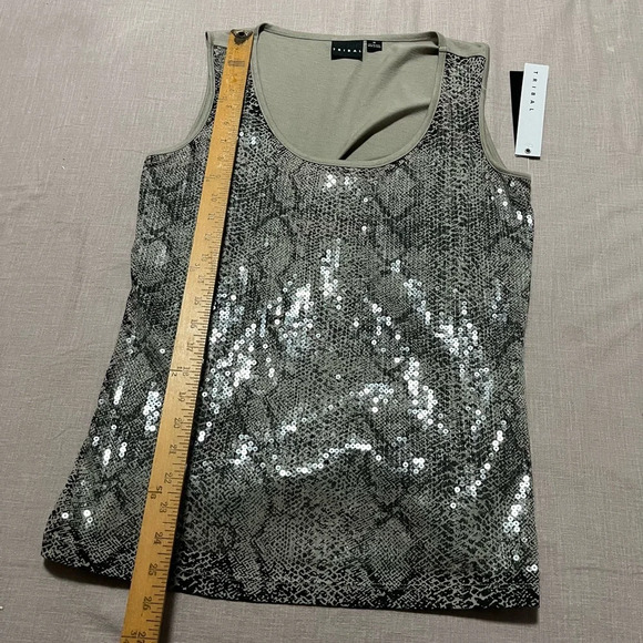 NWT Sequin Snakeskin Tank by Tribal Animal Print Sleeveless Size Medium Party - Picture 6 of 6